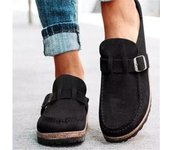 Zapatos Retro sin cordones para mujer, zuecos planos cómodos, informales, talla grande, verano, 2024