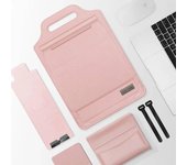 Book Pro Air 16, 15,4, 13,3, 12, 11 PU Leather Case, Removable Laptop Case with Phone Stand