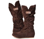 New Independent Station Frosted Mid-tube Pleated Boots Flat Lace Retro Knight Boots