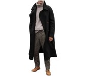 Otoño e invierno nuevo abrigo largo para hombre abrigo súper largo hasta la rodilla