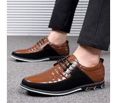 High Quality New Men Oxford Genuine Leather Dress Shoes Brogue Lace Up Flats Male Casual Shoes Black Brown Big Size 38-48