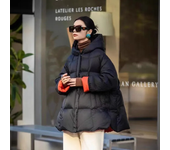 Women's down jacket casual loose plus size autumn and winter warm jacket white duck down hooded fashionable jacket