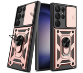 Armadura giratoria con soporte de anillo lente de cámara funda antiarañazos para Samsung Galaxy S24 S23 S22 Ultra S21 S20 Plus FE A54 A34 5G