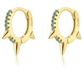 Fashion women's turquoise pendant earrings, simple mini perforations, jewelry accessories, 2025 trend, new