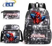 Spider-Man Printed Student Schoolbag Set Children's Backpack Shoulder Bag Pencil Case Three-piece Set