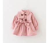 Trench Coat For Girl Children's Spring Cute Long Jacket New Kids Khaki Casual Outerwear Baby Khaki Fashion Windbreaker