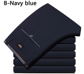 Pantalones largos informales de negocios a la moda de verano para hombre, pantalones de traje, pantalones formales rectos elásticos para hombre, tallas grandes 28-40