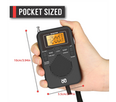 Portable Radio Mini AM FM Weather Radio Pocket Radio LCD Screen Digital Alarm Clock Radio Player