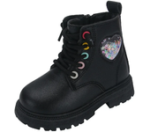 2024 Girls Boots Autumn Winter New Fashion Versatile Kids Ankle Boots School Korean Style Children's Boots Non-slip Heart Love