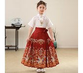 New horse faced Hanfu set for girls, Chinese Ming children's ancient Tang style daily spring and summer