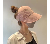 Sombrero plegable de ala ancha con cola de caballo para el sol, gorra ajustable, visera de secado rápido para verano, gorra de pescador para mujer, sombrero de playa