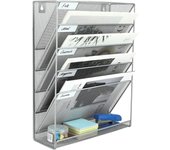 13 Compartimento Metal A4 Soporte Documentos Pared Oficina Archivador de Pared Organizador Revistas Correo Pared Almacenamiento Archivos Revistero,Blanco