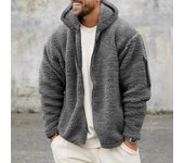 New  Men's Double-sided Arctic Fleece Warm Hooded  Jacket for Outerwear, Home Wear, Hoodie