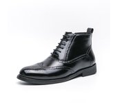 Nuevas botas cortas en contraste zapatos de cuero altos con cordones de negocios de moda para hombres británicos