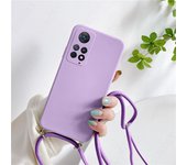 For Xiaomi Redmi Note 12 Pro 5G Note 11 Pro Candy Color Square Liquid Silicone Phone Case Crossbody Necklace Lanyard Strap Cover