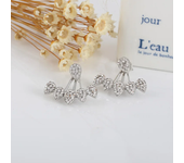 Delicate Leaf Ear Ring with Shiny CZ for Women Silver Color/Gold Color Fashion Hoop Earrings Fancy Girl Gift 2024 Jewelry Gifts