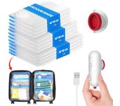 Bolsas Vacio Ropa con Bomba USB, 12 Bolsas de Vacio Para Ropa (4 * 40 x 40 cm, 4 * 40 x 50 cm, 4 * 40 x 60 cm), Ahorra Espacio Para Ropa, Maletas y Adecuado Para Mudanzas o Viajes