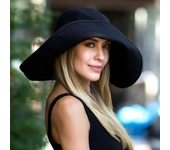 Motto: Sun and wide cotton fabric, UV protection, foldable, VIE bag, women's beach hat