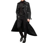 Men's Mid-Length Trench Coat Double Breasted Overcoat