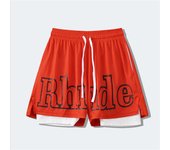 Pantalones cortos de malla de doble capa para baloncesto, correr, Fitness, playa, Verano