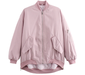 Women's Spring Round Neck Loose Bomber Jacket New Style Slant Pocket Zipper Large Size Jacket Coat Fashion Women's Coat