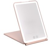 Espejo de Maquillaje Plegable con Pantalla Táctil 3 Modos de Luz Espejos Cosméticos Recargable por USB con LED