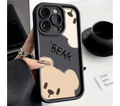Funda de teléfono con bonito oso de dibujos animados para iPhone 11, 12, 13, 14, 15 Pro Max XR X XS 7, 8 Plus SE 2, funda mate suave de silicona a prueba de golpes