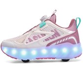 Mob Zapatos Cuatro Ruedas Verano Niños Luminoso Extraíble Niñas Estudiantes Con Ruedas Zapatos Deportivos