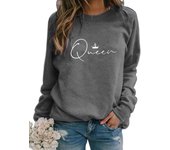 Queen Autumn and Winter Women's Top Printed Casual Loose Sweatshirt HB064