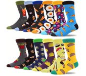 Pack de 12 pares de calcetines de colores y rayas para hombre, fabricados en algodón transpirable y cómodo, ideales para uso