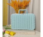 Woven Gift Box Simulation Weave Rattan Storage Box Household Retro Picnic Woven Baskets with Handle Wedding Suitcase ‘ Wedding