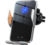 Automatic Wireless Car Charger Mount, USB Type-C Fast Charging Aluminum Alloy Holder with Infrared Induction, Compatible with Multiple types of mobile phone models