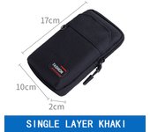 Camping Nylon Colth Men Phone Pouch Khaki Single/Double Layer Mobile Phone Bags EDC Molle Purse Belt Waist Bag Waist Fanny Pack