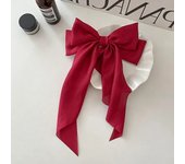 Elegant Bow Ribbon For Fashion Simple Solid Satin Clip Pin Retro Headband with Clips Girls Hair Accessories