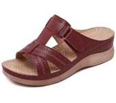 Sandalias de verano para mujer, sandalias con cuña, sandalias ortopédicas de Punta abierta de primera calidad, zapatillas Retro informales antideslizantes Vintage con plataforma para mujer