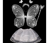 Colorful Kids Fairy Tutu Skirts Princess Costume Sets Wand Headband Wear Butterfly Wings