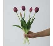 5 Heads Tulips Bouquet Artificial Flowers Real Touch Multicolor Simulation Tulip Flower DIY Photo Props Floral Arrangement