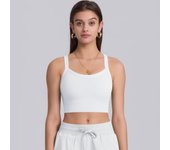 Women's Nylon Sports Bra, Solid Color Tank Top, Breathable, Quick-Drying