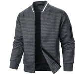 Chaqueta hombre otoño-invierno, manga larga, cremallera, deportiva, cálido, cuello de béisbol
