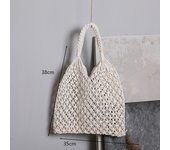 Round Straw Beach Bag Vintage Handmade Woven Shoulder Bag Raffia Circle Rattan Bags Bohemian Summer Vacation Casual Bags