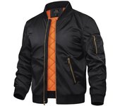 Men's Jackets-Bomber Jacket Fall Winter Warm Windbreaker Full Zip Casual Padded Coats