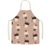 Cartoon Food Print Apron Fruit Pattern Parent-child Sleeveless Apron Linen Stain Resistant Apron Kitchen Cooking Accessories