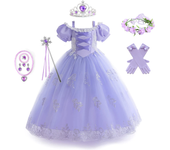 Little Girl Rapunzel Costume Party Fancy Princess Dress Birthday Party Christmas Purple Long Dress Cosplay Carnival Disguise