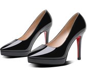 Womens High Heels Platform Pumps Slip-on Stilettos 10CM Heel Office Dress Shoes