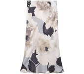 Conjunto de dos piezas de falda midi de cintura alta para mujer, blusas y camisas de satén