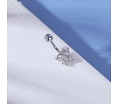 ZS 1 PC Colorful Butterfly Pendant Belly Button Ring Rhinestone Long Drop Pendant Belly Rings 14G Navel Barball Piercing Jewelry