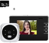 Mirilla electrónica puerta inteligente interfonos para casa Timbre inalámbrico con camara