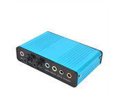 USB 6 Channel 5.1 / 7.1 Surround External Sound Card PC Laptop Desktop Tablet Audio Optical Adapter Card(Blue)