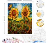 RUOPOTY Sunflowers Painting By Number Kits For Adults With Frame Canvas Painting Wall Art Acrylic Paint On Numbers For Home Deco
