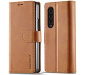 Cases for Galaxy Z Fold  Wallet Case, Business Style Premium PU Leather Galaxy Z Fold 3 Card Holders Women Men Protective Phone Case for Samsung Galaxy Z Fold 3 5G，khaki
